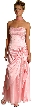Strapless Floral Pink Silver beadwork Formal Dress