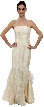 Beaded Mermaid Cut Style and Ruffled Prom Dress — in Ivory