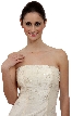 Beaded Mermaid Cut Style and Ruffled Prom Dress — closeup in Ivory