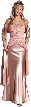 Pleated Long Formal Beaded Prom Dress