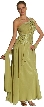 Asymmetric Top Floral and Sheered Formal  Dress — in Green