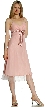 Spaghetti Straps Satin Bow Tea Length Cocktail Party Dress — in Dusty Rose