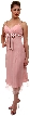 Spaghetti Straps Satin Bow Tea Length Cocktail Party Dress — in alternative picture