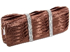 Rhinestone Embellished Satin Evening Bag in Bronze