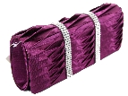 Rhinestone Embellished Satin Evening Bag in Purple
