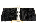 Ruched Elegance Evening Bag in Black