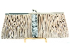 Ruched Elegance Evening Bag in Champaign