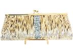 Ruched Elegance Evening Bag in Gold