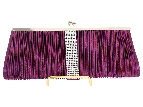 Ruched Elegance Evening Bag in Purple