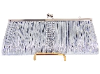 Ruched Elegance Evening Bag in Silver