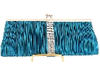 Ruched Elegance Evening Bag in Turquoise
