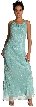 Double Strapped Floral Beaded Formal Dress — in Aqua
