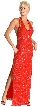 Halter Beaded Long Formal Gown — in Red
