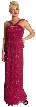 Front Keyhole with Open Back Fully Beaded Formal Gown — in Cranberry