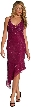 Asymmetric Beaded Formal Dress — in Cranberry