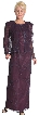 Handbeaded Full Dress with Jacket — in Plum color