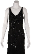 V-Neck Bottom Flared Cocktail Dress — in Closeup