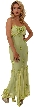 Spaghetti Straps Formal Beaded Dress with Handkerchief Skirt