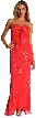 Floral Beaded Full Length Formal Dress — in Rose Pink/Coral