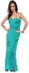 Floral Beaded Full Length Formal Dress