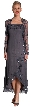 2 Piece Floral Beaded Formal Dress — in Charcoal color