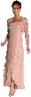 2 Piece Floral Beaded Formal Dress — in Dusty Rose color