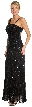 Striped Sequin Beaded Formal Evening Dress — in alternative view