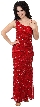 Striped Sequin Beaded Formal Evening Dress