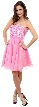 Strapless Flowered Sequined Short Dress