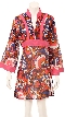 Long Sleeve Floral Print Pink Summer Dress