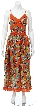 Spaghetti Strapped Butterfly Print Summer Dress in Orange