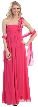 One Shoulder Formal Dress with Floral Detail — in Fuchsia