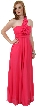 Single Shoulder Flower Accent Formal Prom Dress