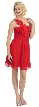 Single Shoulder Short Party Dress with Flower Applique 