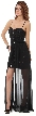 Sequined Short Cocktail Dress with Long Sheer Overlay