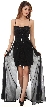 Sequined Short Cocktail Dress with Long Sheer Overlay — in alternative picture