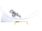 Satin Evening Bag with Studded Brooche in White
