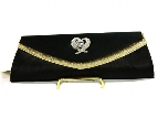All Occasion Satin Evening Bag — in Black/Gold