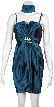 Bejeweled Center Shirred Party Dress