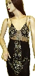 Asymmetric Net Beaded Top in Floral Pattern