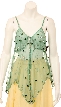 Spaghetti Strapped Petal Beaded Translucent Top — in Teal
