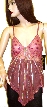 Asymmetric Top with Flowers & Radiating Sequins — in Old Rose