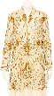 Fully Sequined Sheer Long Sleeve Formal Dress — in Ivory/Gold