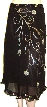 Bead Embellished Tea Length Skirt — in Black/Multi