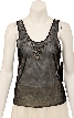 Hand Beaded Sheer Sleeveless Top — in Black