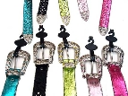 Rhinestone Metallic Leather Belt