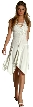 Form Fitting Asymmetric Short Cocktail & Party Dress — in Ivory
