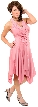 Form Fitting Asymmetric Short Cocktail & Party Dress — in Dust Pink