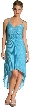 Spaghetti Strapped Asymmetric Pleated Formal Dress