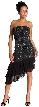 Strapless Asymmetric Layered Cocktail Dress